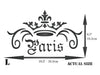 Paris Crown Stencil- Vintage French Themed Word