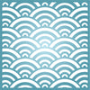 Japanese Waves Stencil - Asian Oriental Chinese Sea Water