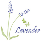 Lavender Stencil - Vintage Floral Flower Herb Word