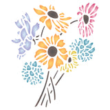 Daisy Flowers Stencil - Floral Bouquet Bunch