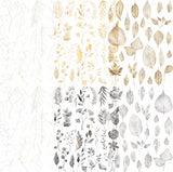 Gold & Silver Leaf Rice Paper- 6 Unique Leaves Mulberry Paper Overlay 30gsm