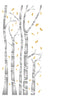 Birch Trees Stencil - Silver White Birch Tree Trunks Forest