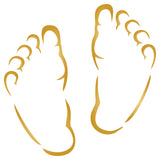 Baby Feet Stencil - Newborn Babies Foot Print New Born