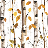 Birch Trees Rice Paper- 4 Sheets Seamless Printed Mulberry Paper 36gsm