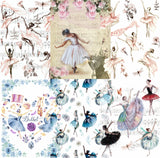 Ballet Theme Rice Paper- 6 x Different Printed Mulberry Paper Images 30gsm