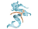 Mermaid Stencil - Sea Ocean Nautical Seashore Reef