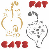 Fat Cats Stencil - Big Cat Feline