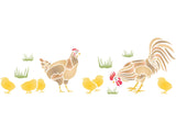 Chicken Stencil- Decorative Farm Animal Birds Border