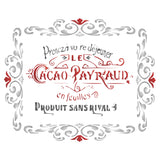 Cacao Payraud Stencil- Vintage French Themed Sign Label