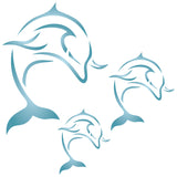 Dolphin Mural Stencil - Sea Fish Mammal Mural Art