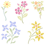 Floral Set Stencil - Classic Flower Designs