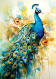 Colourful Peacock Rice Paper, 11.5 x 16 inch - for Decoupage Furniture Crafts