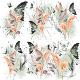 Black Butterfly Overlay Rice Paper- 6 x Printed Mulberry Paper Images 30gsm