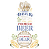 Beer Stencil (2pc) - Sign Pub Bar Beer Barrel Words Hops Grain