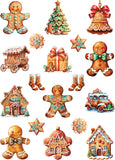 Gingerbread Christmas Rice Paper- 18 Ginger Bread Images Printed on 36gsm