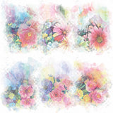 Floral Overlay Rice Paper- 6 Unique Printed Mulberry Paper Images 30gsm