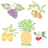 Fruit Stencil - Pear Grape Cherry Pineapple Lemon Fruit