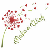 Make a Wish Stencil - Dandelion Heart Quote Card