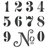 French Numbers Stencil - Vintage French Themed Word
