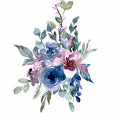 Dusty Blue Bouquet Rice Paper- 6x 1 Bouquet Printed in 2 Sizes on 30gsm