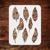 Boho Feather Stencil - 2 Layer Ethnic Decorative Tribal Feather Design
