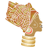 African Headdress Stencil - Traditional African Headwrap Scarf