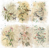 Birds in Branches Overlay Rice Paper- 6 Printed Mulberry Paper Images 30gsm