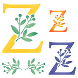 Flower Monogram Z Stencil- Leaf Flower Initial 3 Sizes on One Sheet