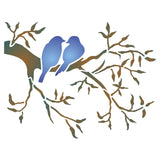 Love Birds Stencil - Love Bird on a Branch