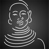 African Woman Stencil- Ndebele Art Head Neck Rings
