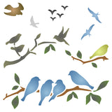 Birds on Branches Stencil - Bird Branch Silhouette