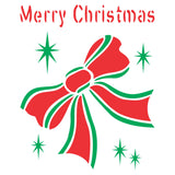 Christmas Bow Stencil - Holiday Ribbon Ornament