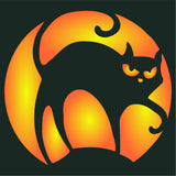 Halloween Cat Stencil - Scary Halloween Witches Cat Decorative