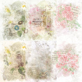 Distressed Floral Overlay Rice Paper- 6 x Printed Mulberry Paper Images 30gsm